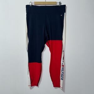 Tommy Hilfiger Sport Women’s Colorblock Leggings - Size XL (Red, White, Navy)